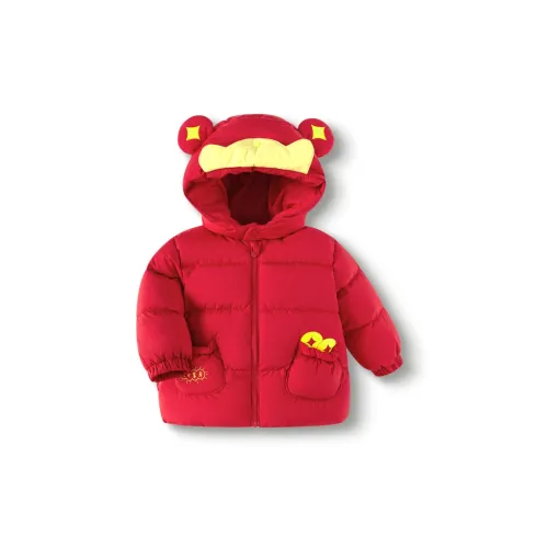BALABALA Пуховик Новогодний красный для малышей и детей дошкольного возраста