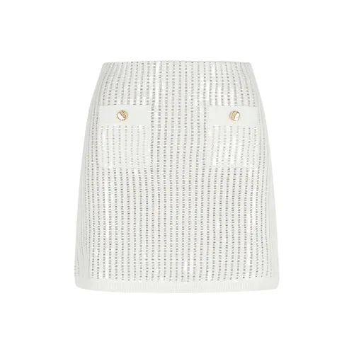 Self Портрет Повседневные короткие юбки Женские Белые