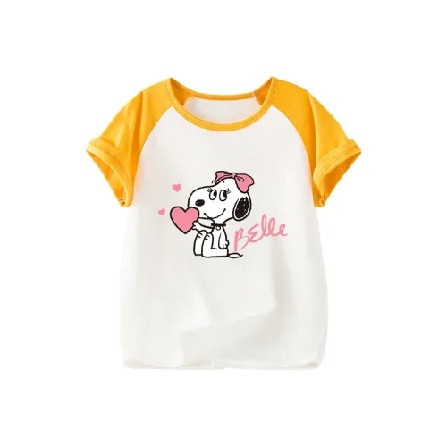 SNOOPY T-рубашка Абрикосовый Желтый для детей 3-7 лет