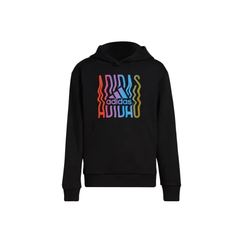 Adidas Game On Graphic Флис Пуловер Толстовка Толстовка Черный Подростки