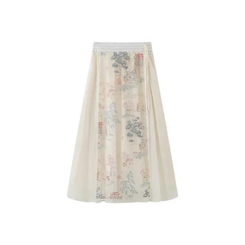 SONDR Повседневный Длинный Юбка Женская Белая