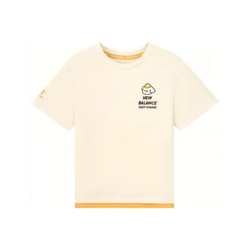 New Balance Kids Т-рубашка кремового цвета