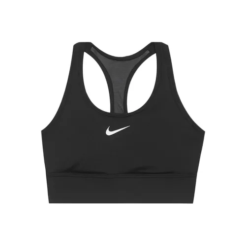 Nike Утепленный Longline Спортивный бюстгальтер Спортивное белье Женские Черный