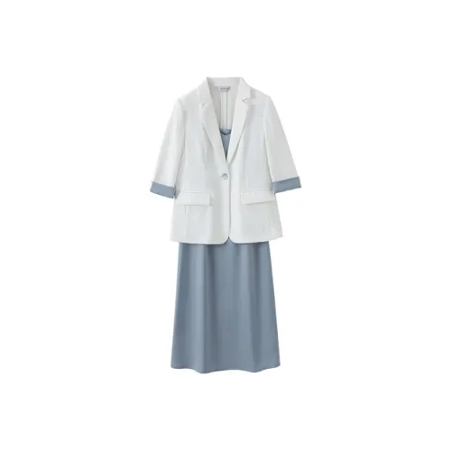 IHIMI Белый+Синий Женские Комплекты с юбкой