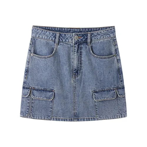 LEDIN Светло-синий деним Женские джинсовые короткие юбки