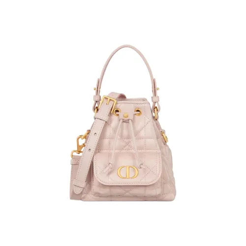 DIOR Caro Sheepskin Bucket Bag Crossbody Bag Mini Women's Blush Pink