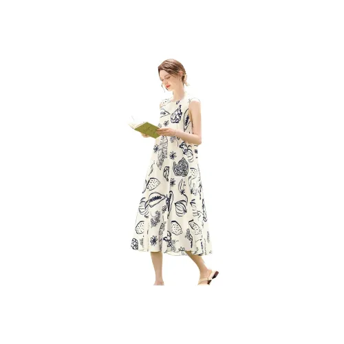 TOUCH Темно-синий Многоцветный Женские Платья без рукавов