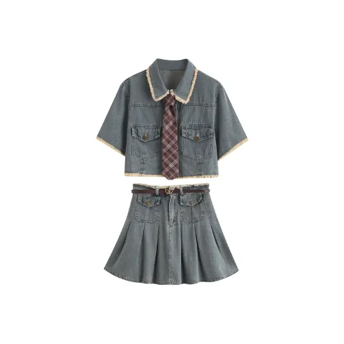 LSVE Комплект с юбкой Женские Винтажный синий