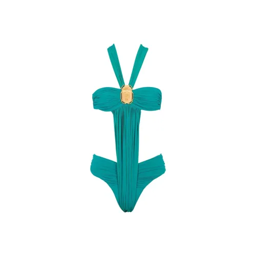 BALMAIN FW23 Ван-Пис Купальник Женский Бирюзовый