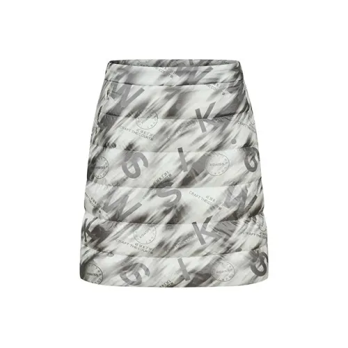 KSWISS Повседневная короткая юбка Женская Белая Подкладочная ткань Снежные горы С принтом
