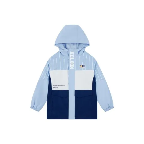 QIAODAN Куртка Breeze Blue С принтом по всей поверхности Подростки