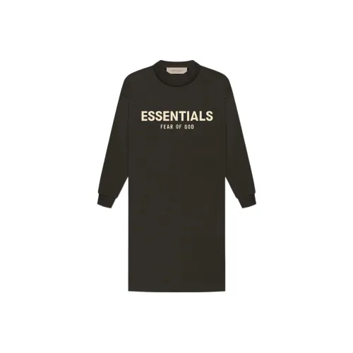 Fear Of God Essentials Платье Kids LS TEE DRESS Off Черный Черный Серый Черный Детский