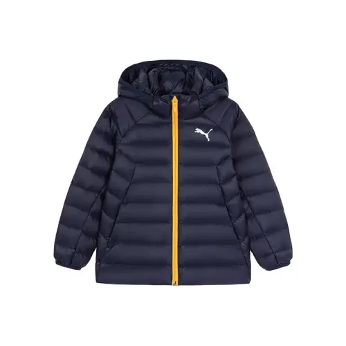 PUMA Хлопковый пуховик Твидовый синий Детский