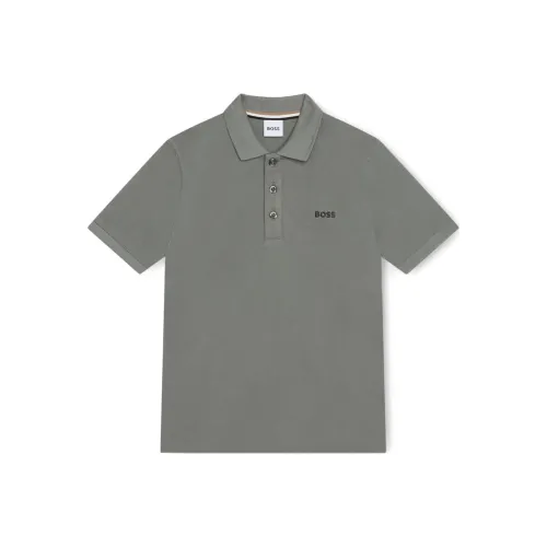 Hugo Boss Детская одежда Поло из хлопка pique с логотипом детали зеленые