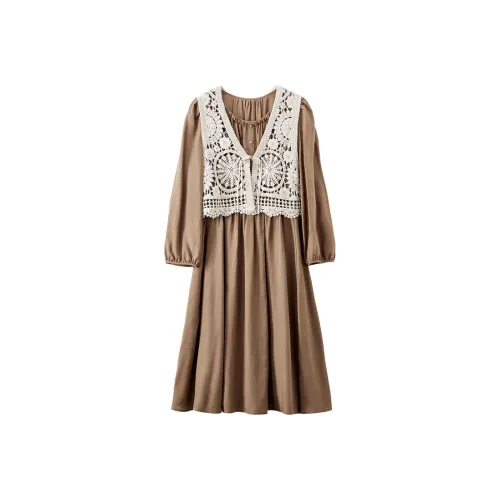 XIANGYING Набор Молочный Кофейный Женский Комплект с Юбкой