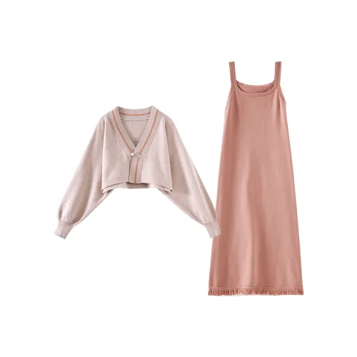 OUNIXUE Комплект с юбкой Женские Кораллово-розовый