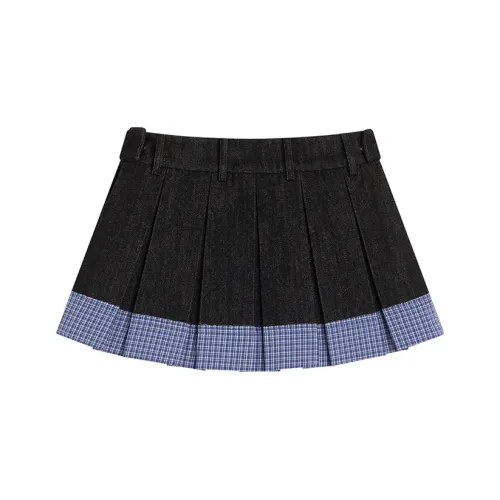 Ouyang Повседневные короткие юбки Женские Джинсовый синий