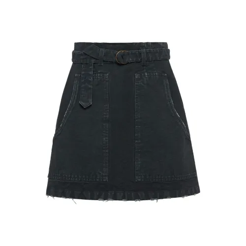 PRADA SS24 Джинсовые короткие юбки Женские Угольно-серый