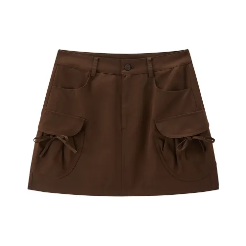 LEDIN Повседневные короткие юбки Женские Лиловый Коричневый