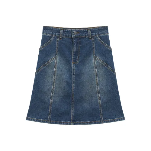 UNVESNO Темно-синие женские джинсовые короткие юбки