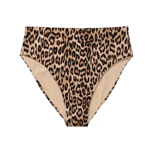 Victoria's Secret Розовый Mix Match Высокая Талия Full Coverage Бикини Низ L Плавательный костюм Женский Леопардовый принт