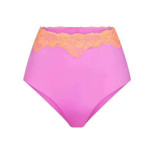 SKIMS Кружево Плавание HIGH WAISTED Full Brief Плавки Женские Неоновая орхидея Неоновая орхидея