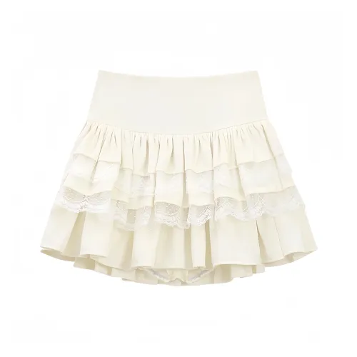 MIMOSA CHUR Повседневные короткие юбки Женские Молочный белый