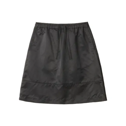 NOTHING WRITTEN Нейлон Midi Юбка Повседневная Длинная Юбка Женская Черная Черная