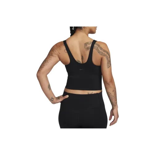 nike Женские Средняя поддержка Утепленный Спортивный Бюстгальтер Майка Спортивные Жилеты Женские Черный