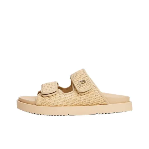 Tommy Hilfiger TH Monogram Резиновая подошва устойчивая к истиранию слипоны женские бежевый