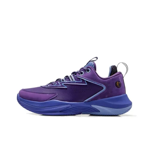 QIAODAN Slip-resistant Abrasion-resistant Low-top Basketball Shoes Men's Purple QIAODAN Противоскользящие Износостойкие Низкие Кеды для баскетбола Мужские Фиолетовые