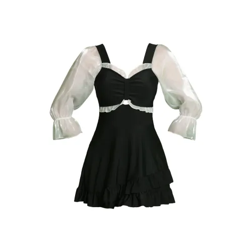 Hao Zhilang Черный Женские Ван-Пис Купальники