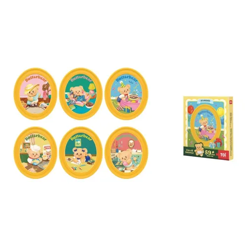 TOI Butter Bear Collection Медвежонок Винтаж Разрисованный с Фоторамка Слепые коробки Один Mystery Коробка Целая коробка 6 шт