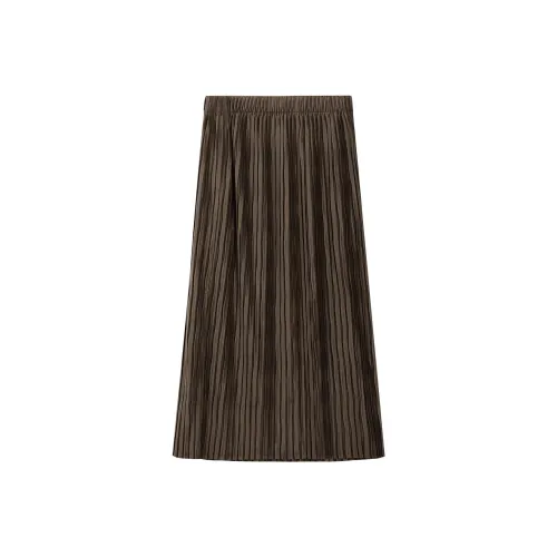 THE SEA LIFE Повседневный Длинный Юбка Женские Чайный Коричневый
