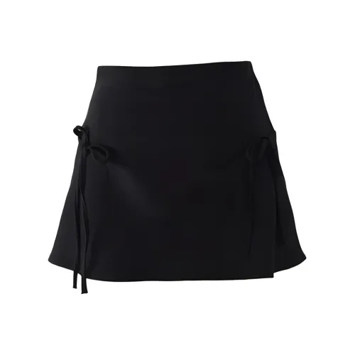 Wen Shan Повседневные короткие юбки Женские Черный