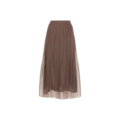 BRUNELLO CUCINELLI SS24 Повседневная длинная юбка женская светло-коричневый