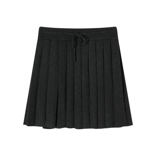 Ouyang Повседневные короткие юбки Женские Темно-серый