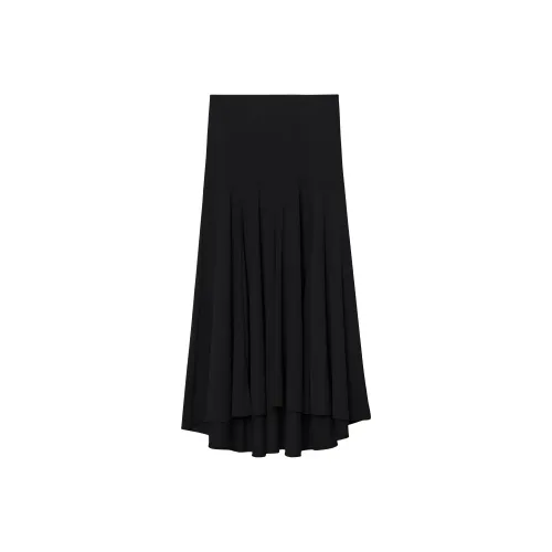 COS Повседневный Длинный Юбка Женские Черный