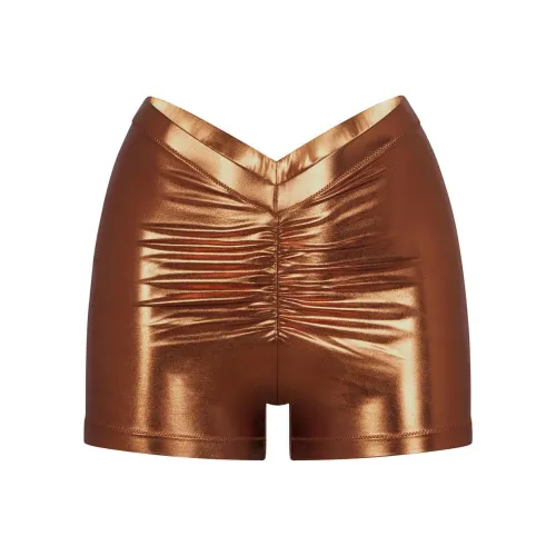 SKIMS Металлик Плавание V Обхват талии Короткий Плавки Женские Penny Cents