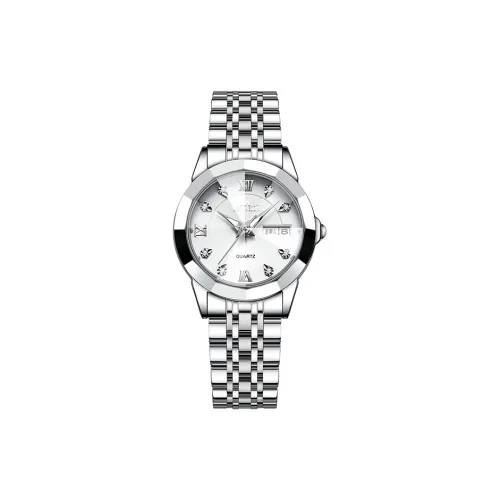 LIBER AEDON Наручные часы Кварцевый механизм Ремешок из нержавеющей стали Белый циферблат Женские часы Коробка признания в любви