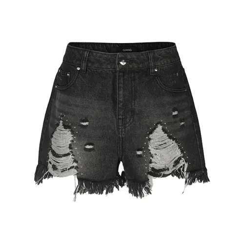 GIMING Джинсовые шорты Женские Черный Серый