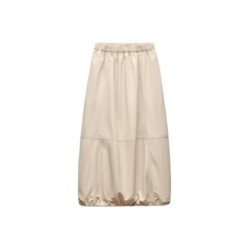 ZARA Trf Повседневная Длинная Юбка Женская Желтая