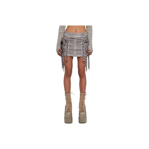 Dolls Kill DARKER WAVS Frequency Cargo Mini Skirt Короткие юбки карго Женские Песочный Песочный
