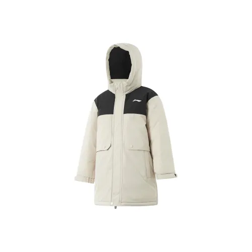 LINING YOUNG Пуховик Basketball life FW24 Овсяный серый Подростки