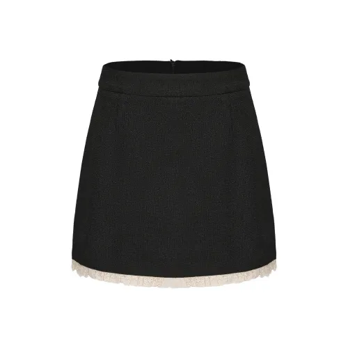 CHIWAWAMEME Повседневные короткие юбки Женские Черный