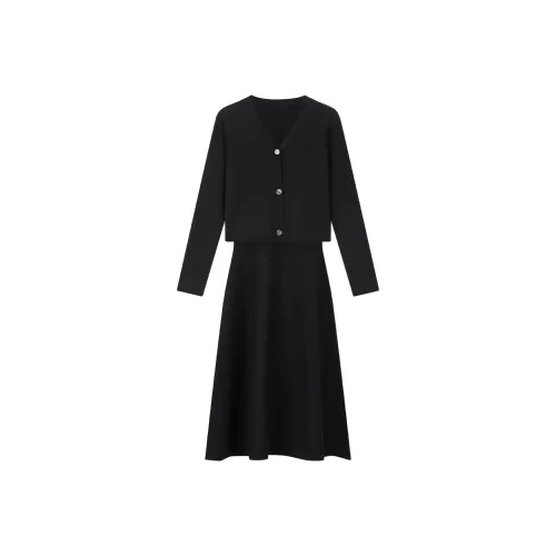 VIMLY Черный Женские Комплекты с Юбкой