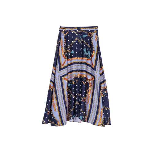 Maje Повседневный Длинный Юбка Женские Синий