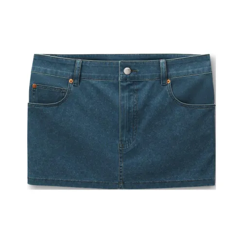 Alexander Wang SS24 Джинсовые короткие юбки Женские Темно-синий