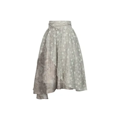 Snbl Зеленая Женская Повседневная Длинная Юбка