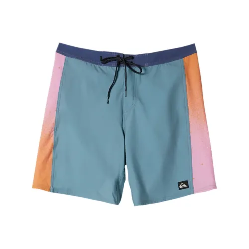 Quiksilver Светло-синие Серые Мужские Пляжные Шорты